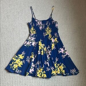 Lulu's Blue and Yellow Spaghetti Strap Sundress